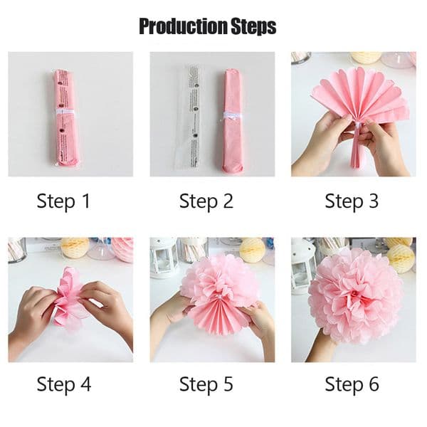 Europe Wedding Party Favor Gold White Set Round Paper Lantern Baby Girl 1st Birthday Kids Boy Bar Mitzvah Decor Tissue Pompom 7b04f 9601e