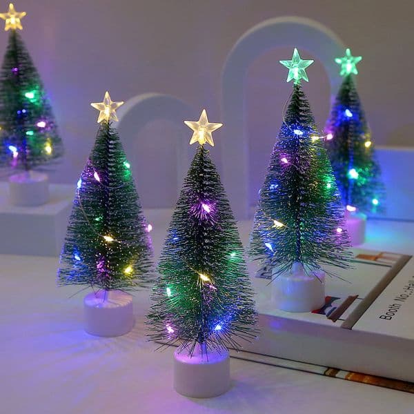 Luminous Mini Christmas Trees Beautiful Small Artificial Xmas Trees Desk Decorations Christmas Home Decorations 5d115