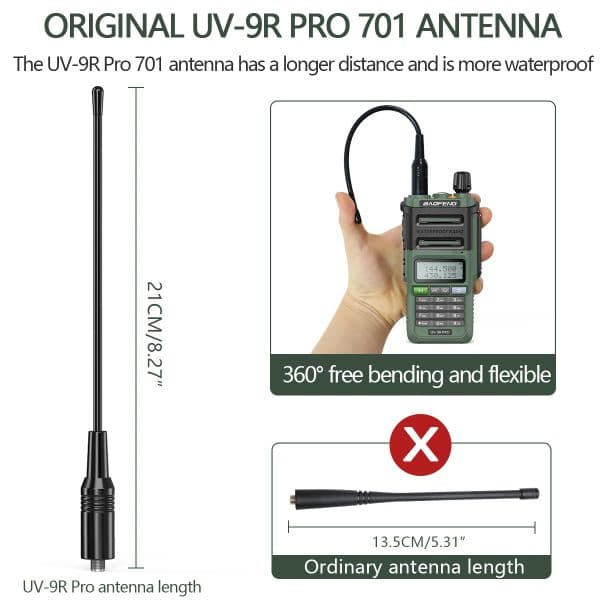 Baofeng UV-9R Pro V2 V1 Walkie Talkie IP68 Waterproof Dual Band Type-C Long Range Upgrade Tri-power Ham CB Radio Two Way Radio