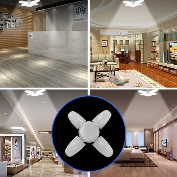 E27 28W LED Garage 2025 Light Fan Bulbs Blade Timing Lamp 110V 220V 360°Foldable Led Bulb new Lamp Industrial Light Home Ceiling Lighting