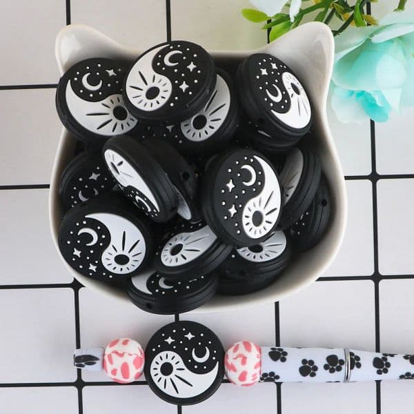 Sunrony 5/10Pcs New Silicone Beads Yin Yang Car Eagle Love Dog For Jewelry Making Food Grade DIY Necklace Jewelry Accessories