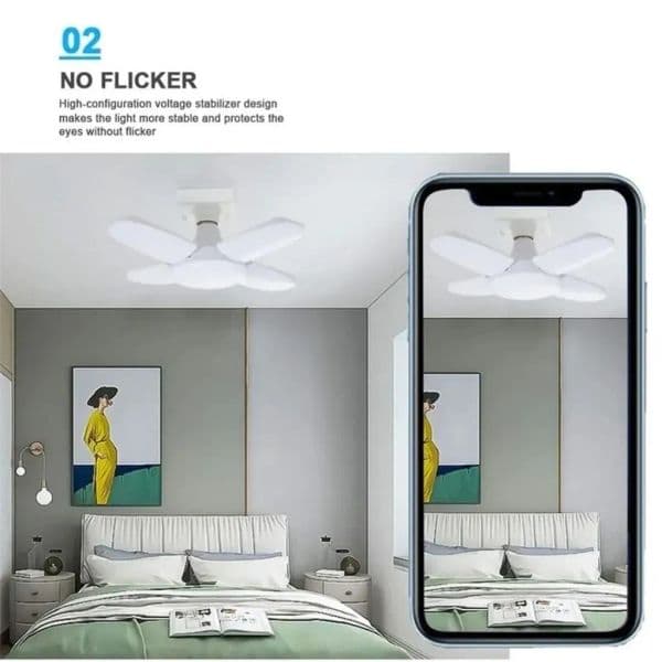 E27 LED Bulb Fan Blade Timing Lamp 85-265V 28W Foldable 180° Led Industrial Light Bulb Lamp For Home Ceiling Light Garage Light