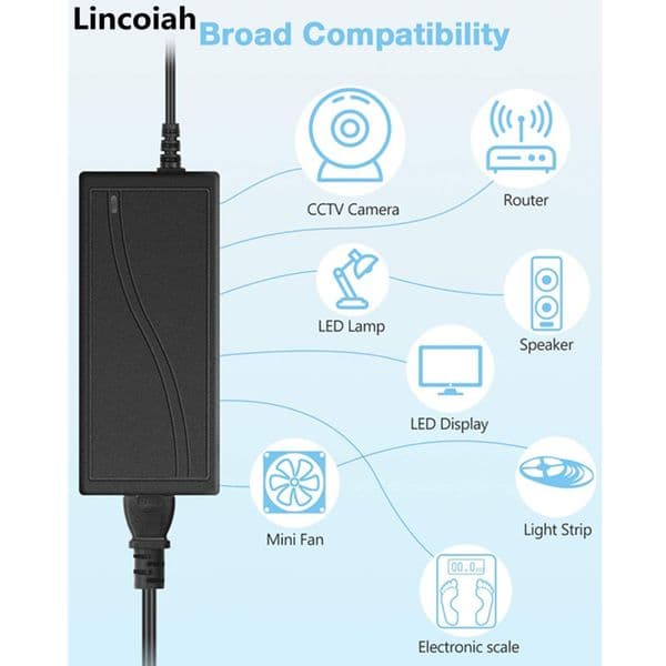 AC 100-240V to DC 12V 4A Power Supply Adapter Charger Transformer 12 V Volt Converter for Mini Hi-Fi Bluetooth Power Amplifier
