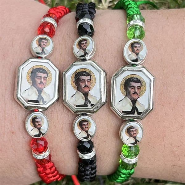 12 Pieces Malverde Drop Oil Religious Handmade Knit Adjustable Bracelet Is Given As Gifts For Both Men And Women For Prayer