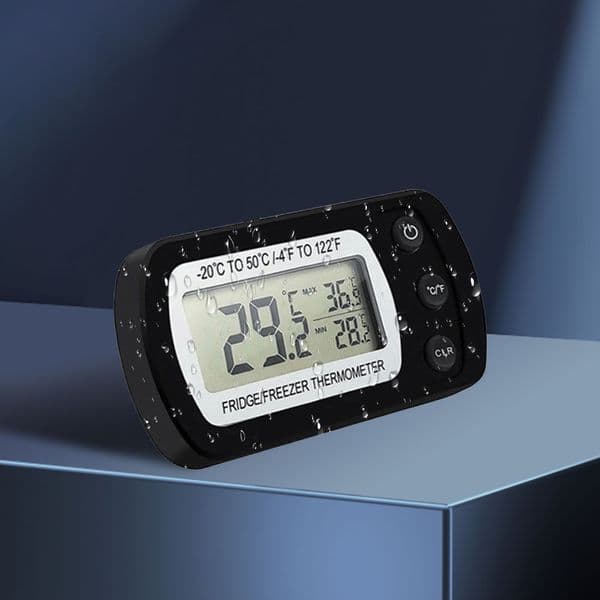 Digital Refrigerator Freezer Thermometer Large LCD Waterproof Temperature Gauge Magnetic Back& Hook for Kitchen Home Restaurant