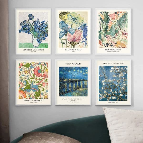Van Gogh Star Vase Series Wall Art Matisse Vintage Flower Canvas Painting Flower Market Art Prints Living Room Home Decoration