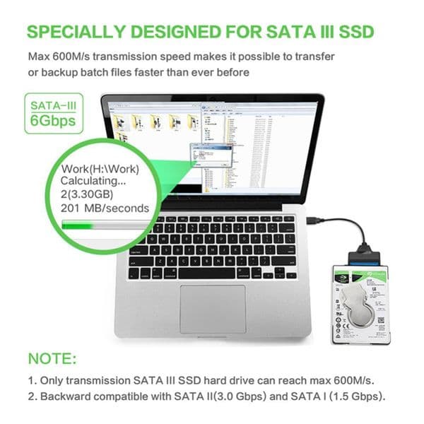 Sata To USB 3.0/2.0 Hard Driver Adapter Support 2.5 Inches External SSD HDD Hard Drive 22 Pin Sata III Cable Sata USB Cable