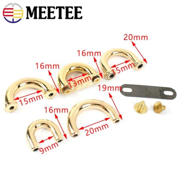 5/10Pcs U Shape Metal Arch Bridge Buckle Bag Strap Belt D Ring Connector Clasp Handbag Hanger Leather Crafts Sewing Hardware