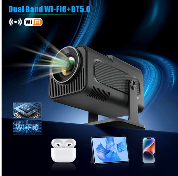 Salange HY320 Projector 4K Android 11 Native 1080P 390ANSI Dual Wifi6 BT5.0 1920*1080P Cinema Video Game Console Upgrated HY300
