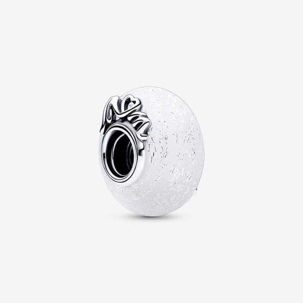 Glittery White Mom & Love Charm 100% 925 Sterling Silver Luxurious Charm Snake Chain Bracelet Jewelry Making Components Necklace Pendant Bead charms with Retail Box