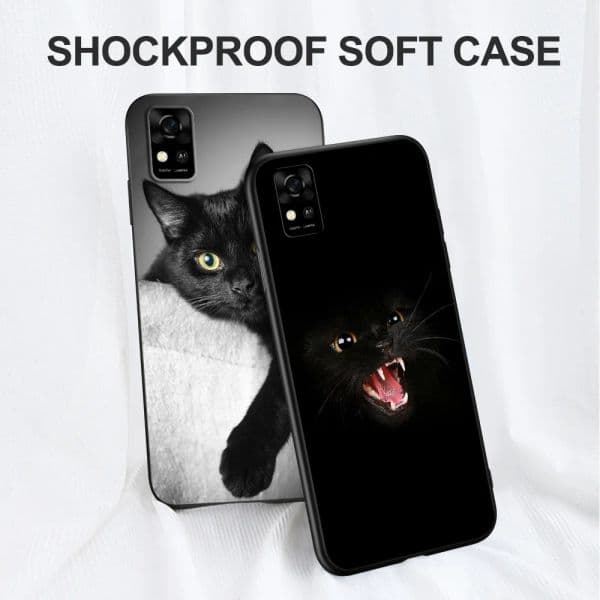 For ZTE Blade A Soft Case phone back cover black tpu case Cats Cute Animal Funda
