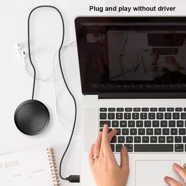 USB/3.5mm Omnidirectional Condenser PC Microphone Plug&Play Omnidirectional Mic Anti-Slip Base Desktop Computer Mic for Game Etc