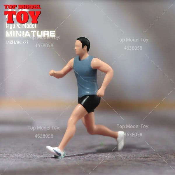 Painted Miniatures 1/64 1/43 1/87 Running Boy Girl Lovers and Dog Scene Figure Dolls Unpainted Model For Cars Vehicles Toy