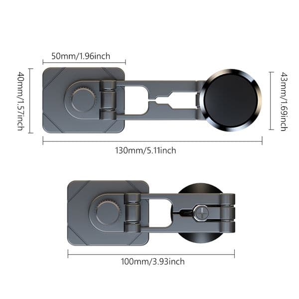 Magnetic Car Phone Bracket Central Control Screen Mobile Phone Mount Stand Dual Fold 360 Degree Rotable for Tesla Model 3 X Y S