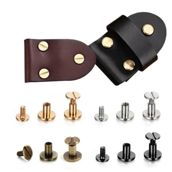 20sets Slotted Metal Binding Chicago Screws Nails Studs Rivets For Photo Album Desk calendar menu Leather Craft Belt Wallet