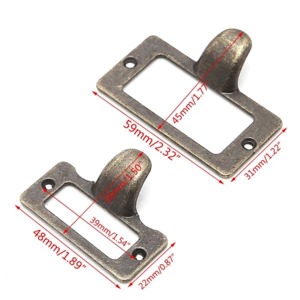 6x Handle File Name Card Cabinet Label Holder Antique Brass Drawer Pull Frame Furniture Hardware