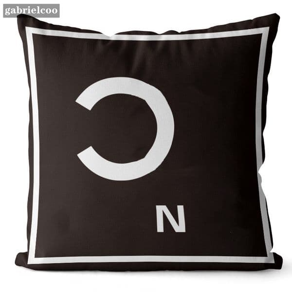 Designer Black and White Throw Letter Printed Home Cover Sofa Decoration Cushion 45 45cm Core Removable W251014