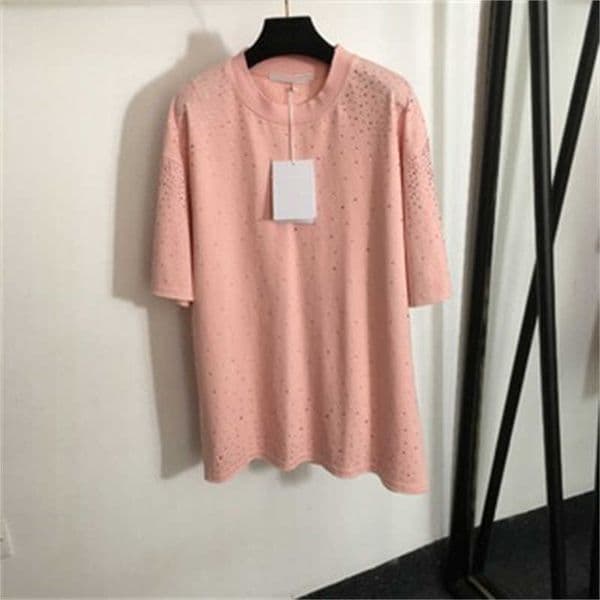 Fashion Designer Top Luxury T Women TShirts Crew Neck Short Shirt Cotton Breathable T-Shirt Print Sequins Casual Tops Slim Clothes Woman Sexy Womens Clothing Z260311