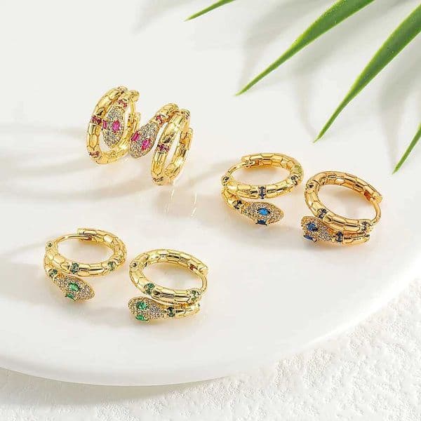Earrings Women Quality Snake Earrings Copper Inlaid Zircon Earrings Creative Personality Hip Hop Jewelry Gifts 230831