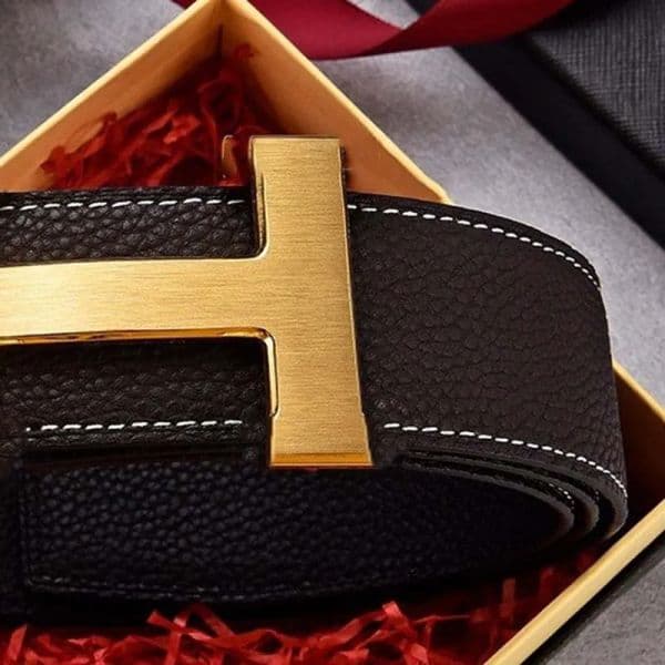 Stylish Luxury Men's Smooth Buckles Lychee Pattern 12 Colors 3.8cm Width Premium Tan Orange Belts Silver Buckle high end man belt