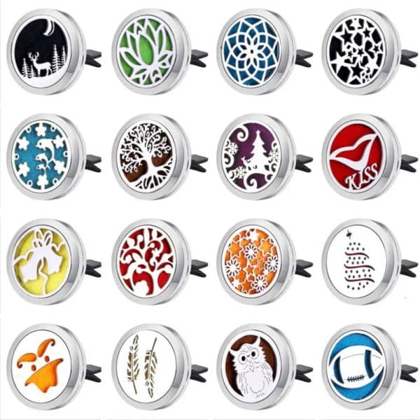 UPS Essential 30Mm Oil Home Perfume Diffuser For Locket Stainless Steel Car Air Freshener Conditioning Vent Clip Z 5.9
