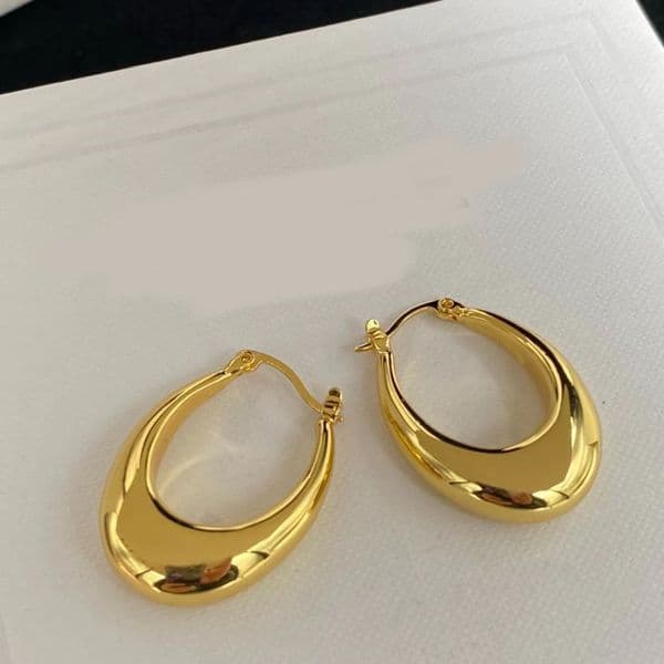 Have stamps 18k gold Hoop Huggie earrings Women's fashion simple brand designer earrings for women's wedding parties birthday gift jewelry