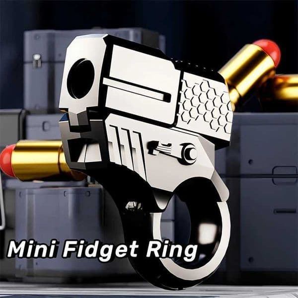 2026 New Adult Fidget Toys Stress EDC Alloy Fingertip Toy Pistol Decompression Launcher Model Ring For Anxiety Gift T240513 Toy