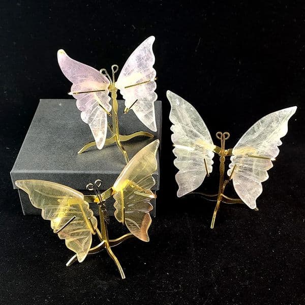 1 Pair Fluorite Butterfly Wings Hand Carved Natural Crystal Specimen Ornaments For Mother Gifts Healing Fengshui Home Decor DIY 240429