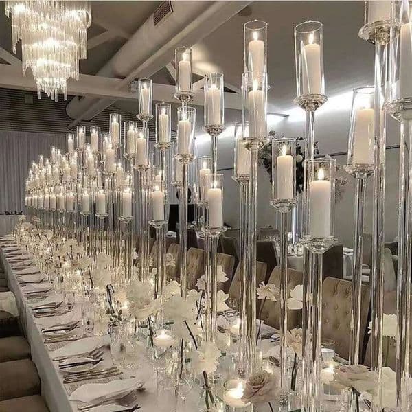 Crystal Standing Acrylic 5 Arm Clear Pillar Candle Holder Display Stands Or Candlelabra For Party Mariage Wedding Centerpieces Ocean Express Labra labra