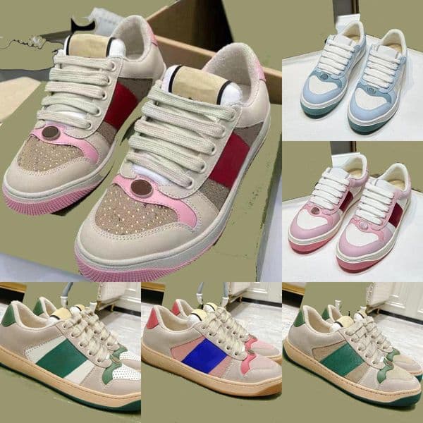Size 35-45 Designer Casual Shoes luxury Sneakers Brand fashion Shoes Mens Shoes Classic Vintage Leather Web Sneaker Low Top Men Women Trainer Green Sneakers