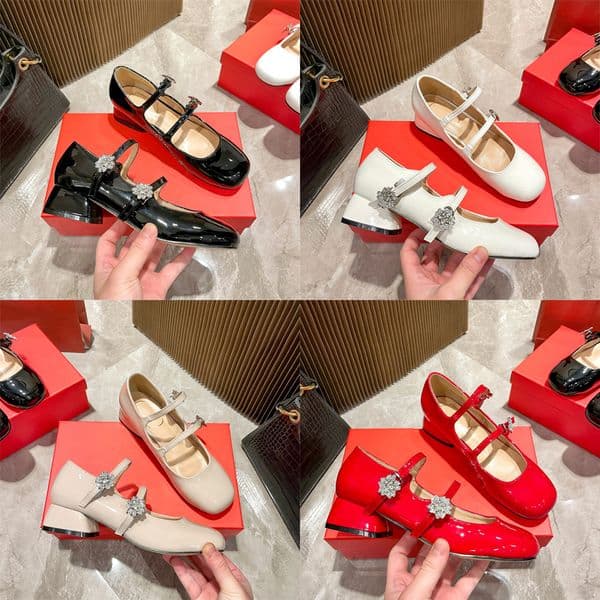 With Box Womens Dress Shoes Designer Platform Loafers Red White Black Leather Luxury Wedding office Lady Heels 3cm 7cm