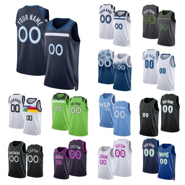 Kyle Anderson Monte Morris Josh Minott McLaughlin Wendell Moore Jr. T.J. Warren Leonard Miller Anthony Edwards Karl-Anthony Towns Timberwolve Basketball Jersey