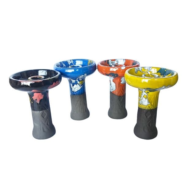 Wholesale Ceramic Hookah Head New Design High Quality Portable Glazed Clay Shisha Head Custom Cheap Russian Hookah Bowl