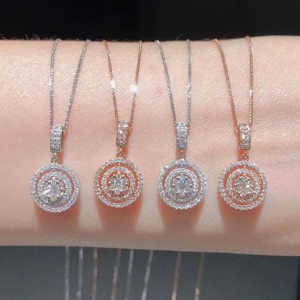Sterg Rose Gold Topaz | Sier Circle Pendant Necklace for Women