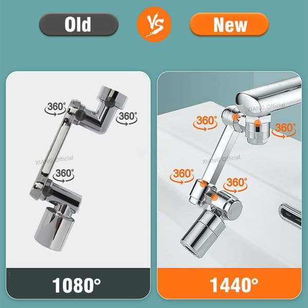 New 1440° Rotate Kitchen Faucet Extender Water Saving Nozzle Bathroom Faucet Sprayer Head Anti Splash Filter ABS Tap Universal