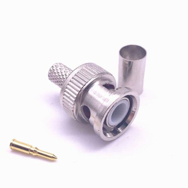 5pcs BNC Male Crimp Type Connector adapter plug for CCTV audio BNC Female Coupler Connector RG58 RG59 RG60 cables