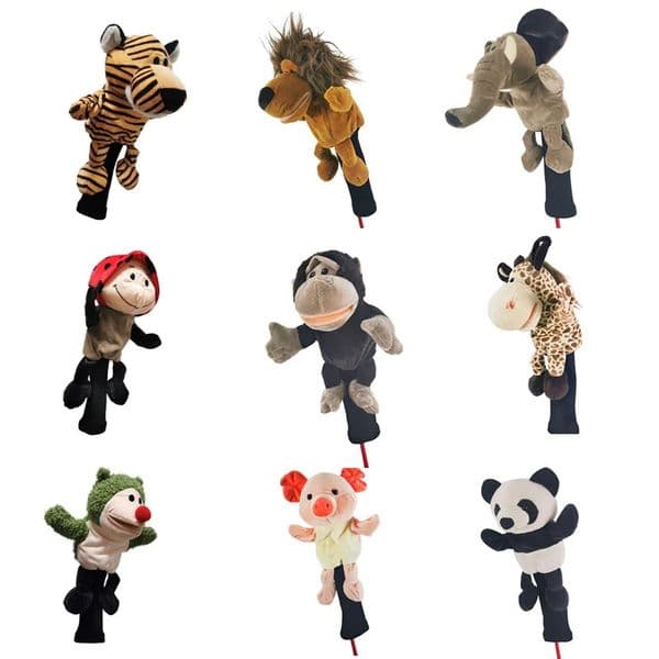 Cute cartoon animals Golf Club Head Covers Wood Head covers Driver Cover Plush doll protective cover 240511