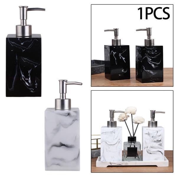 Marble Texture Soap Dispenser Stylish Practical Resin 500ml Pump Soap Container for Hotel Bathroom Home Countertop Laundry Room