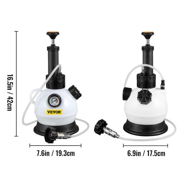 VEVOR Brake Fluid Pressure Bleeder 2L Large Capacity Brake Fluid Replacement Tool Set with Pressure Gauge and Relief Valve