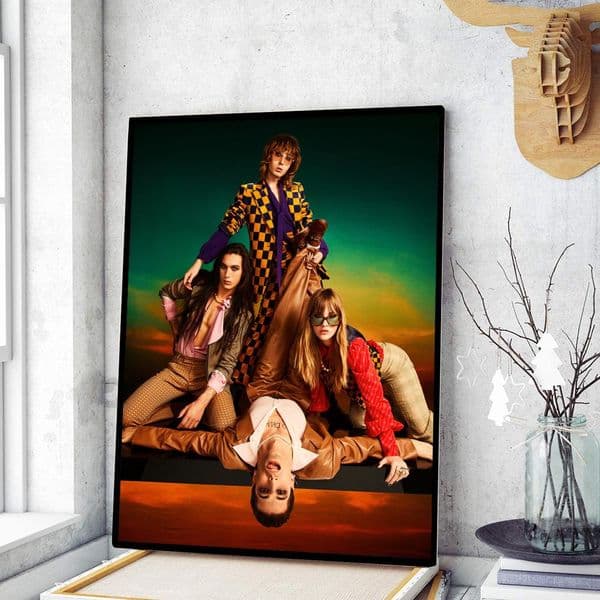 Retro Music Band Stars Maneskin Poster Vintage Posters Sticky Retro Kraft Paper Sticker DIY Room Bar Cafe Kawaii Room Decor