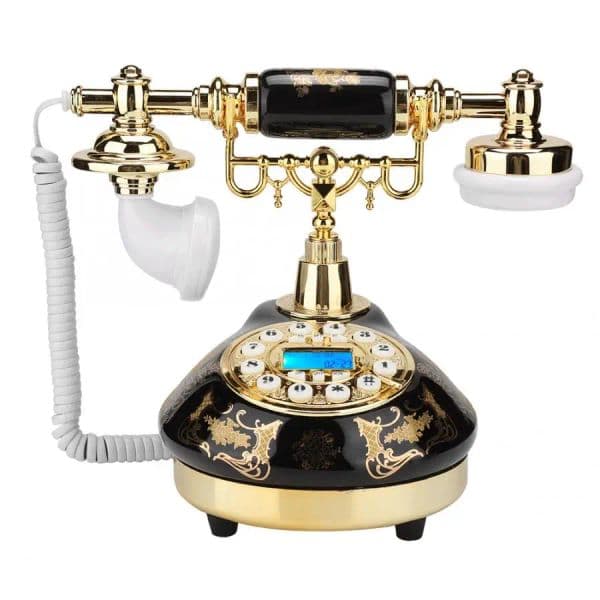 Retro Vintage Telephone Home Landline Phone Desktop Corded Fixed Telephone Ceramic Old Phone for Home Office Hotel Decoratioin