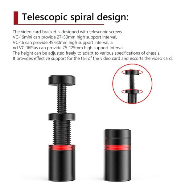 Video Card Holder Adjustable Graphics Card GPU Holder Brace Vertical Telescopic Rotating Stand Bracket Video Card Sag Bracket