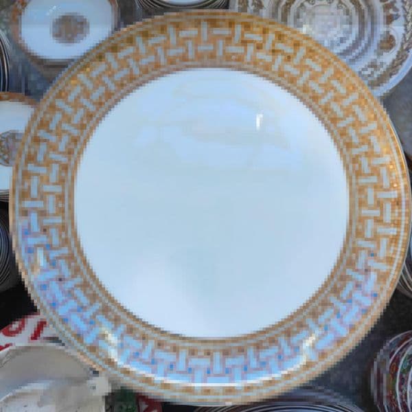 Designer European High-End Ceramic Golden Series Bone China Bowl Plates Dish Fish Plate Soup Pot Tableware Sold In Individual 2323