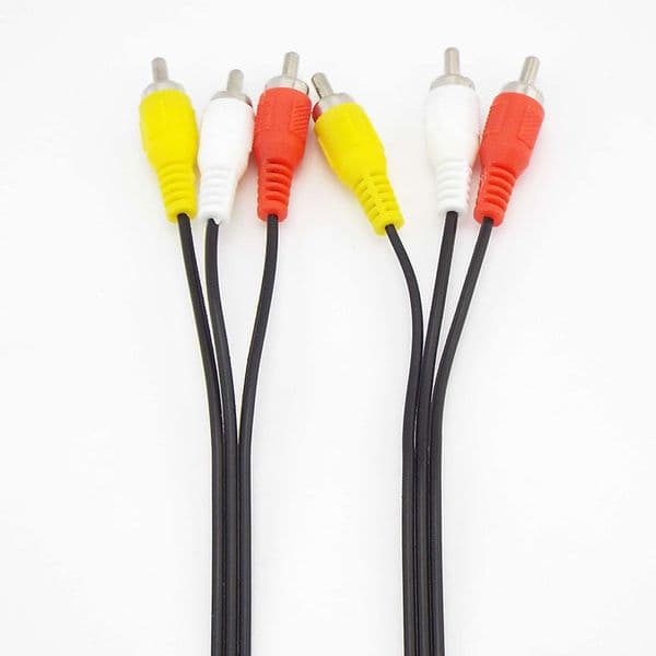 3 RCA Male to 3 RCA Male Connector Composite Audio Video Cable Plug AV Adapter Cables