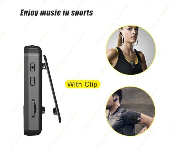 RUIZU X52 Sports Bluetooth MP3 Player With Clip 8GB 16GB Mini Music Video Player Support FM Recorder Pedometer E-book TF SD Card
