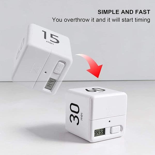 Square Timer,Kitchen Timer,15-20-30-60 Minutes,Sensor Flip Timer For Exercise Time Management&Countdown Settings
