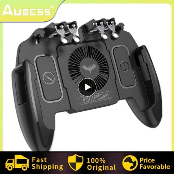 Six Finger For PUBG Game Controller Gamepad Trigger Shooting Free Fire Cooling Fan Gamepad Joystick For 4.6-6.5 Inches Phone thumbnail 2