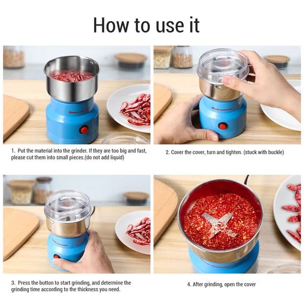 Powerful Grains Spices Grinder Cereals Coffee Dry Food Chopper Processor Blender Pepper Mill Grinding Machine Home Kitchen Tools