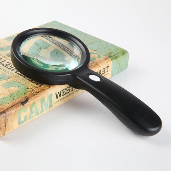 10X Lighted Magnifier Handheld Illuminated Lighted Magnifier 12 LED Light Magnifying Loupe Portable for Reading Book/Newspaper