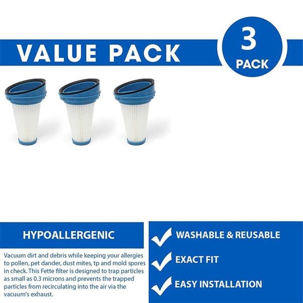 3 Pcs Replacement Vacuum Pleated Filter For Blackdecker SVF11 2 SVF11/2-In-1 SVA520,Filters For Blackdecker